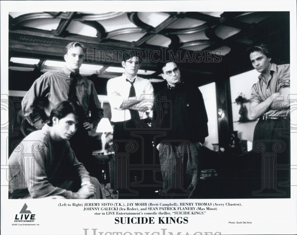 1997 Press Photo Actor Jeremy Sisto, Jay Mohr, Henry Thomas "Suicide Kings" - Historic Images