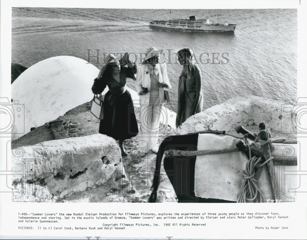 1982 Press Photo Carol Cook, Barbara Rush, Daryl Hannah "Summer Lovers" - Historic Images