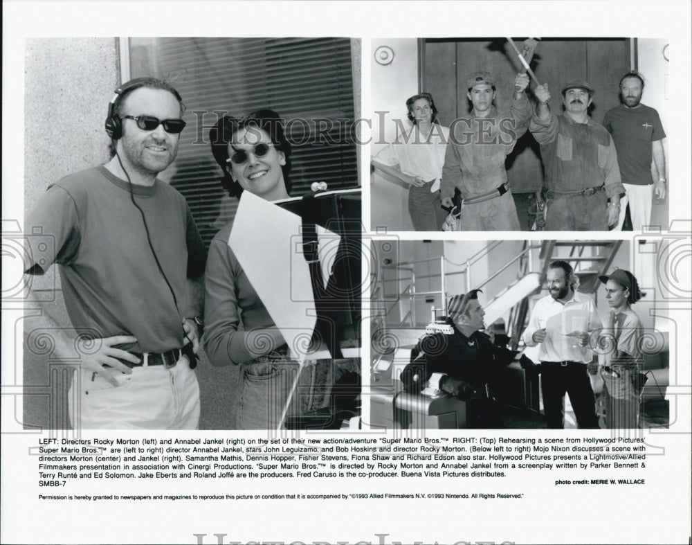 1993 Press Photo Director Rocky Morton, Annabel Jankel on &quot;Super Mario Bros.&quot; - Historic Images