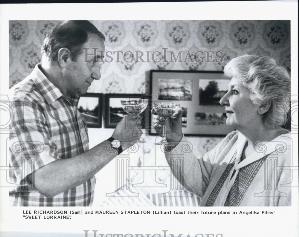 1987 Press Photo Lee Richardson and Maureen Stapleton in &quot;Sweet Lorraine&quot; - Historic Images