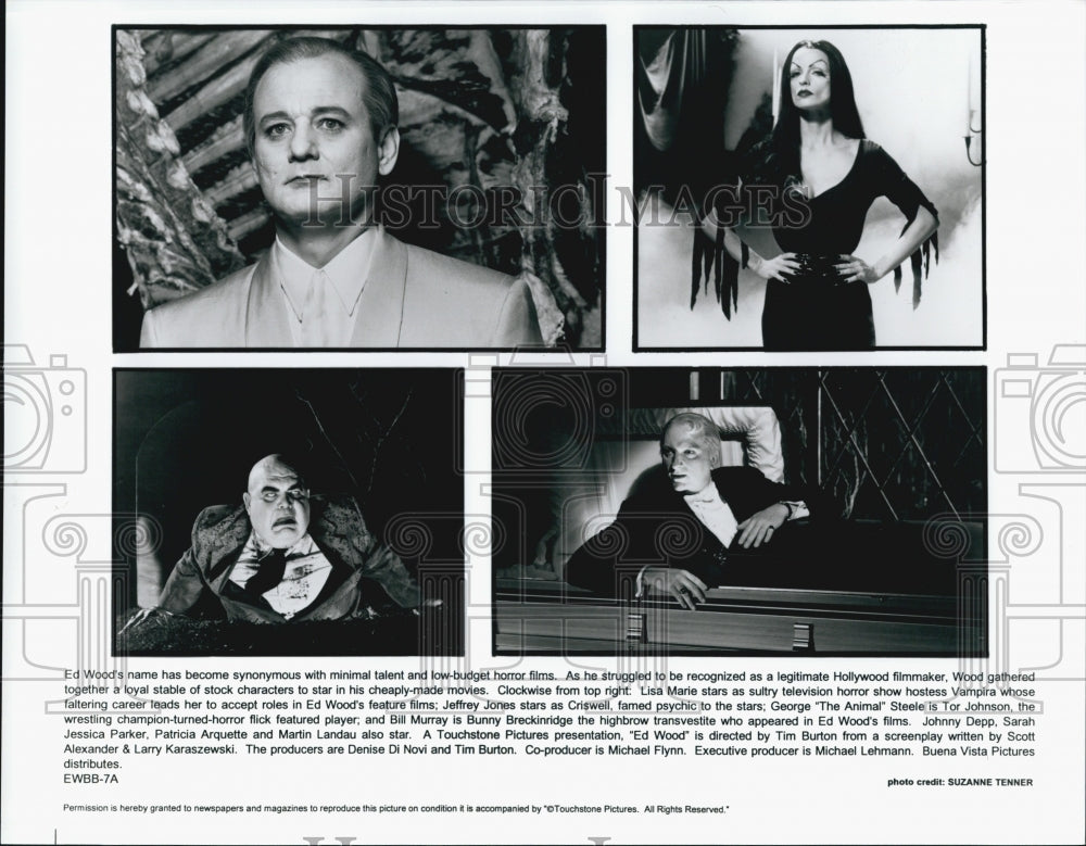 1994 Press Photo Marie. Jones, Steele, and Murray in "Ed Wood" - Historic Images