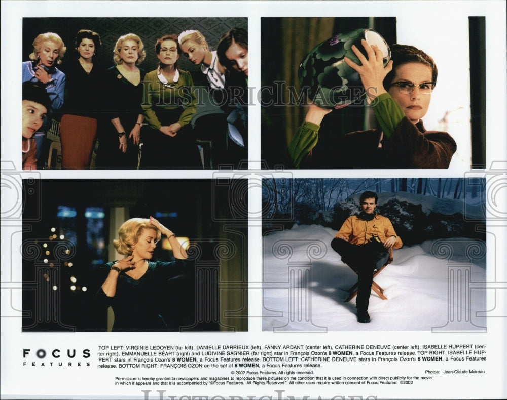 2002 Press Photo Virginie Ledoyen and Danielle Darrieux in &quot;8 Women&quot; - Historic Images