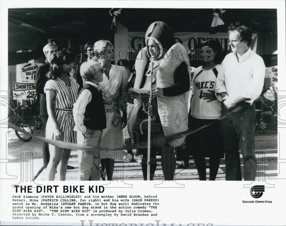 1985 Press Photo "The Dirt Bike Kid" Peter Billingsley, Anne Bloom, Pat Collins - Historic Images