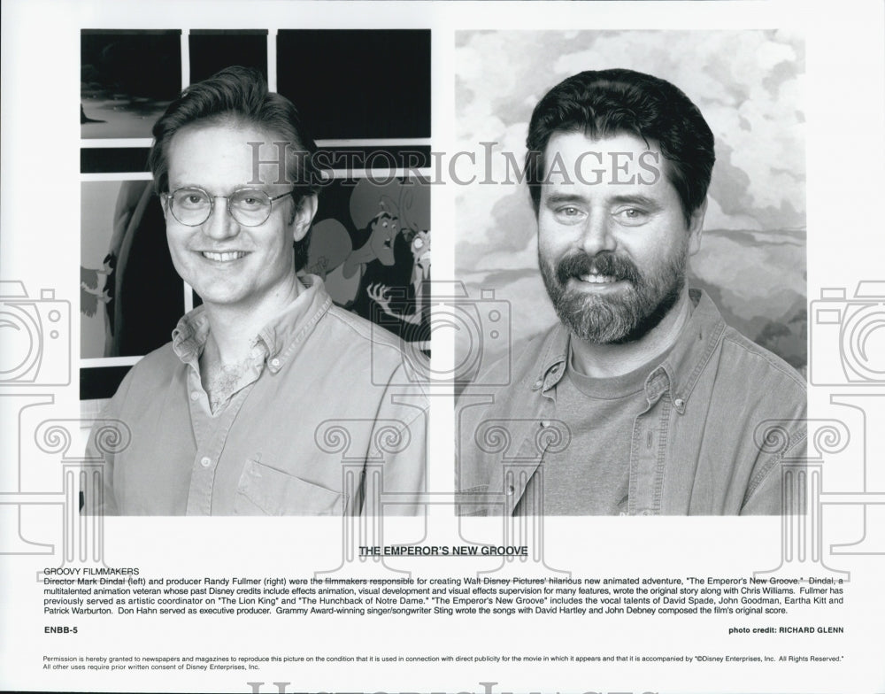 2000 Press Photo Director Mark Dindal Producer Randy Fullmer Disney - DFPG81731 - Historic Images