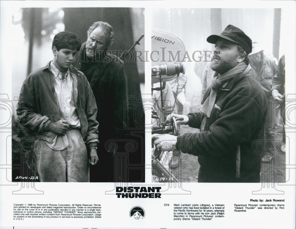 1988 Press Photo Actors John Lithgow And Ralph Macchio In Film "Distant Thunder" - Historic Images