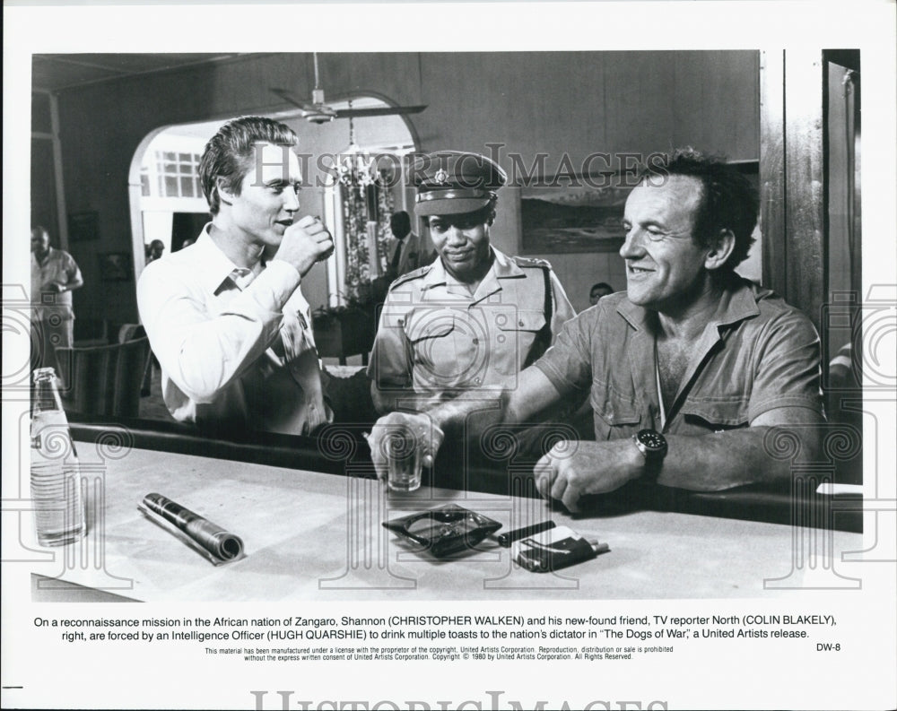 1980 Press Photo "The Dogs of War" Christopher Walken, Hugh Quarshie, C Blakely - Historic Images