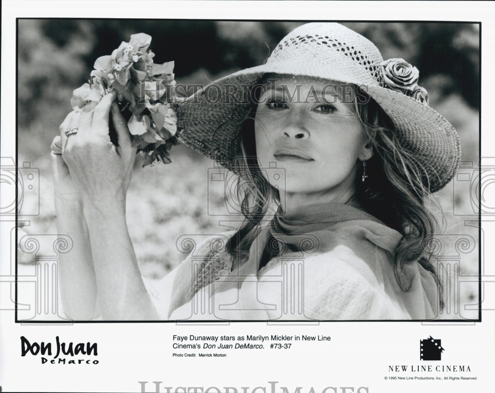 1995 Press Photo Actress Faye Dunaway In Romantic Comedy "Don Juan DeMarco" - Historic Images