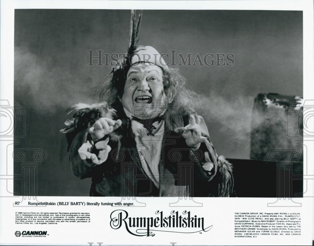 1986 Press Photo "Rumplestiltskin" starring  Billy Barty - Historic Images