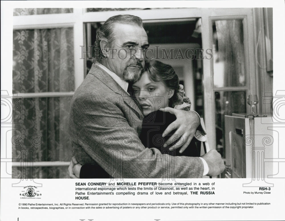 1990 Press Photo "The Russia House"  Sean Connery & Michelle Pfeiffer - Historic Images