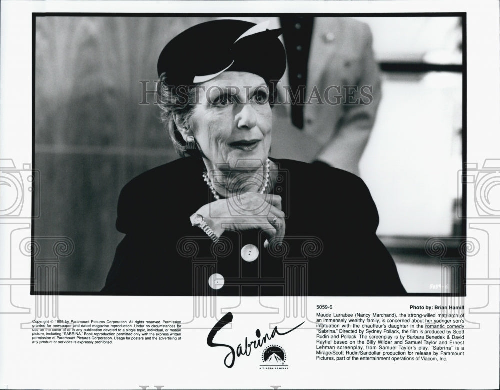 1995 Press Photo  "Sabrina" starring  nancy Marchand - Historic Images