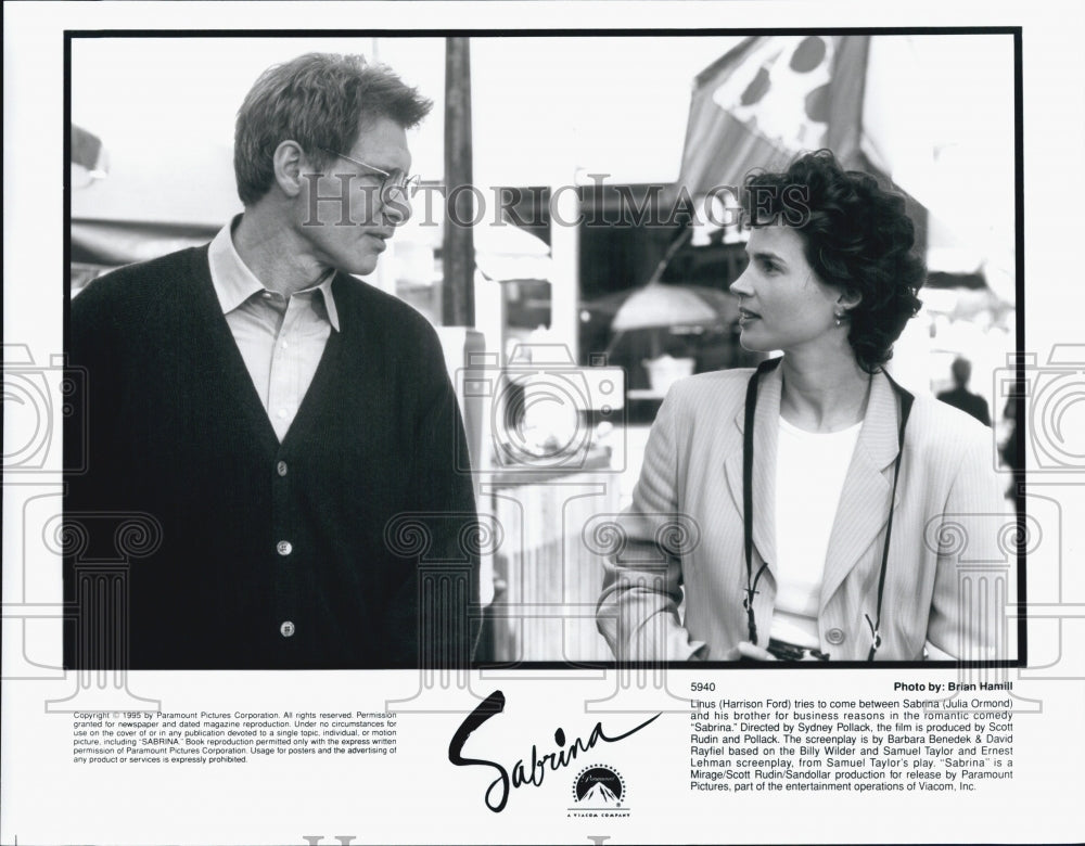 1995 Press Photo  "Sabrina"  Harrison Ford, Julia Ormond - Historic Images