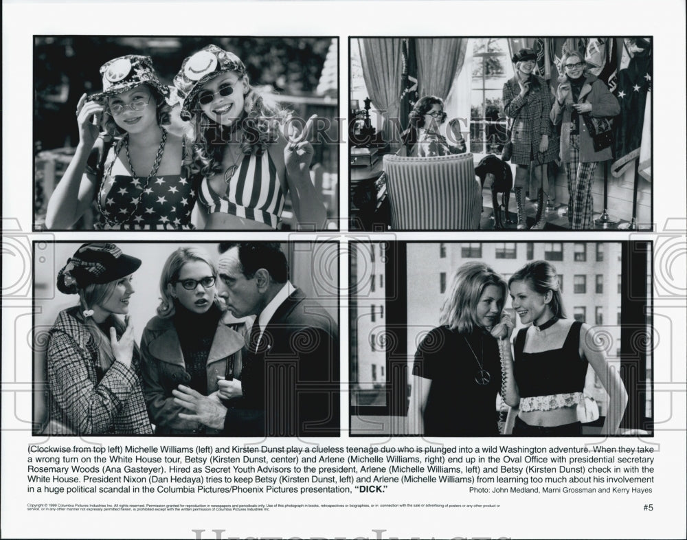 1996 Press Photo"Dick" Michelle Williams, Kirsten Dunst, Ana Gasteyer, D. Hedaya - Historic Images