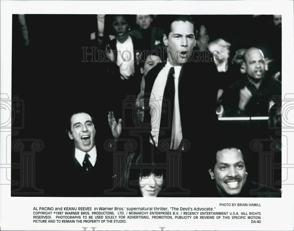 1997 Press Photo Actor Al Pacino, Keanu Reeves in &quot;Devil&#39;s Advocate&quot; Film - Historic Images