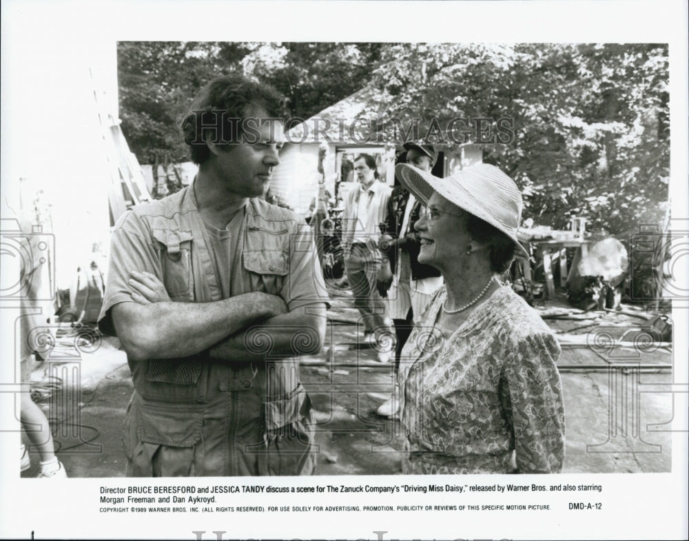 1989 Press Photo Bruce Beresford and Jessica Tandy in &quot;Driving Miss Daisy&quot; - Historic Images