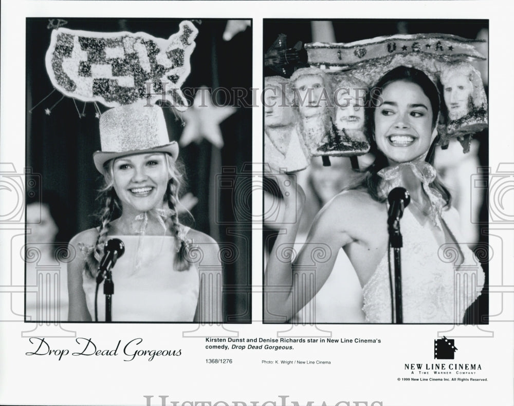 1999 Press Photo Kirsten Dunst and Denise Richards in &quot;Drop Dead Gorgeous&quot; - Historic Images