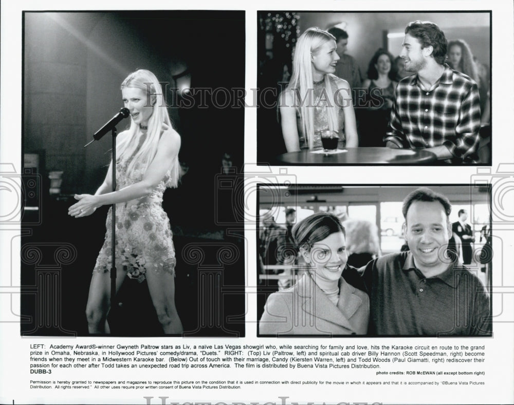 2000 Press Photo Paltrow Speedman Warren Giamatti Star In Duets - Historic Images