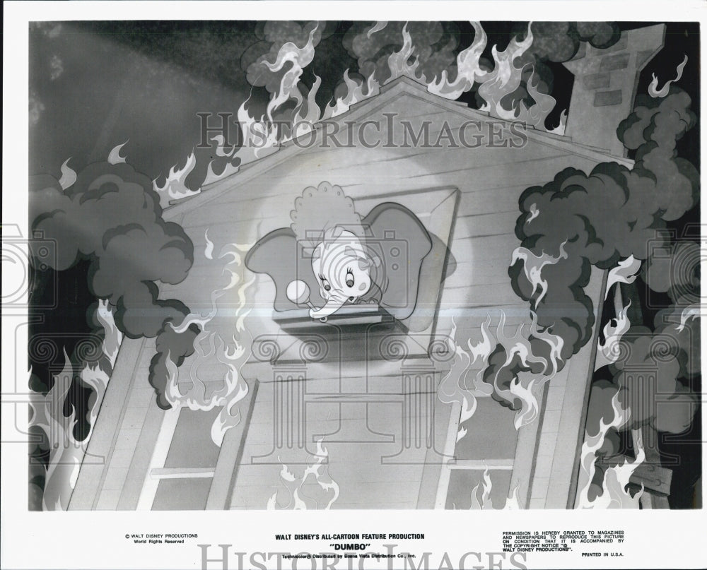 1941 Press Photo Scene from "Dumbo" Walt Disney Animated Film - Historic Images