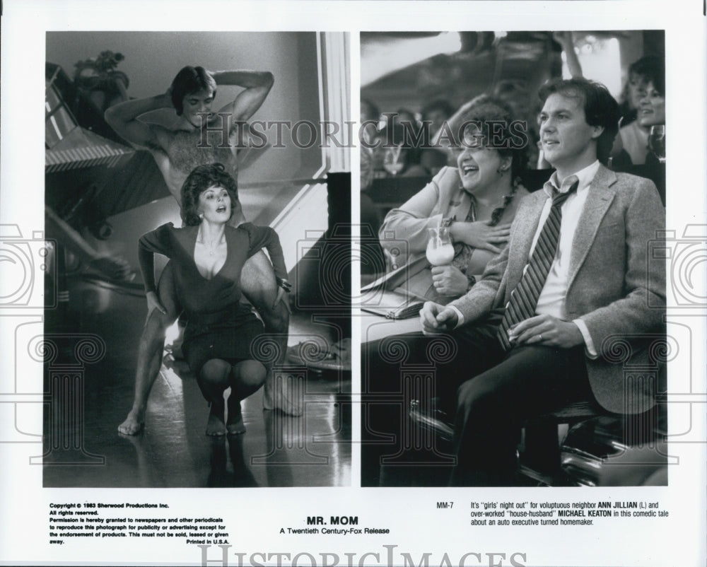 1983 Press Photo Actress Ann Jillian, Michael Keaton in "Mr. Mom" - DFPG83545 - Historic Images