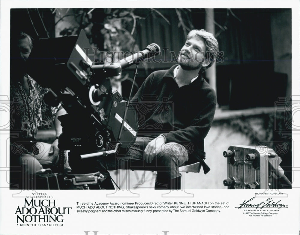 1993 Press Photo Kenneth Branagh Director of "Much Ado About Nothing" - Historic Images