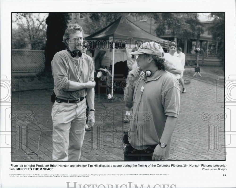 1999 Press Photo Brian Henson Producer Tim Hill Director of "Muppets From Space" - Historic Images