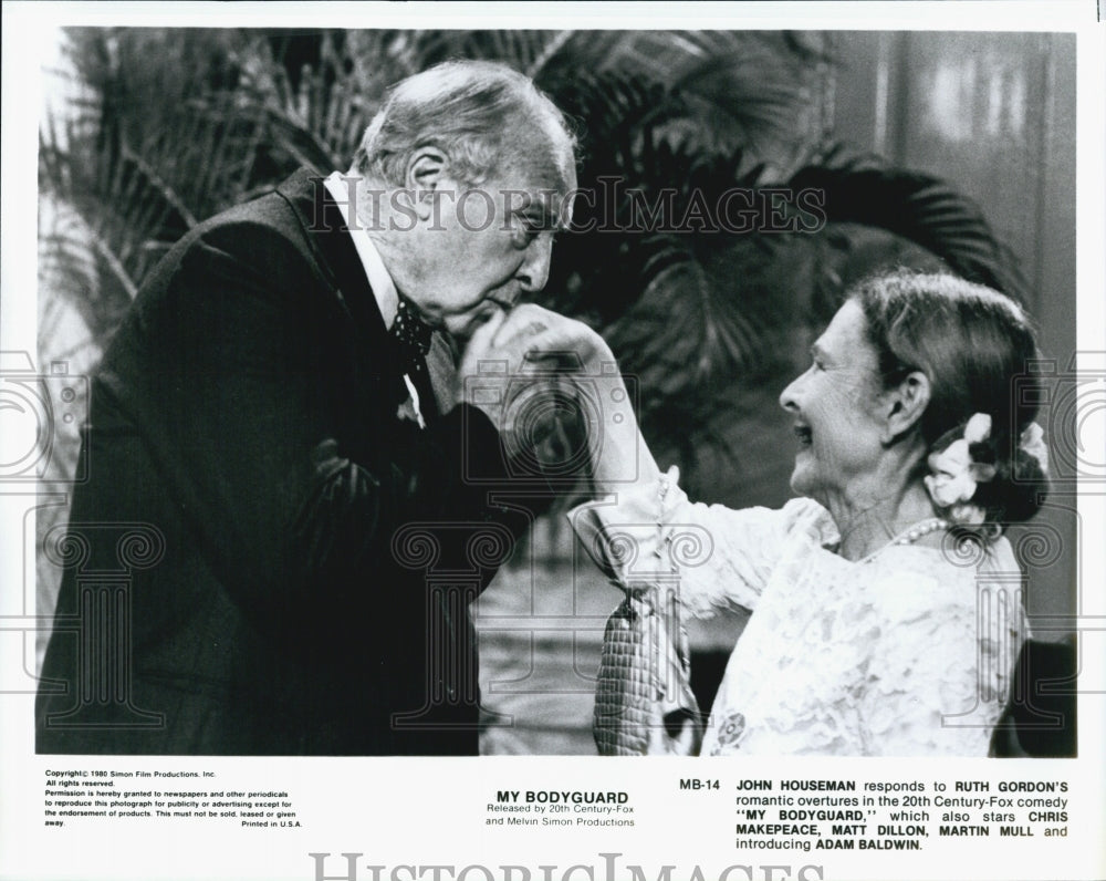 1980 Press Photo John Houseman and Ruth Gordon in &quot;My Bodyguard&quot; - Historic Images