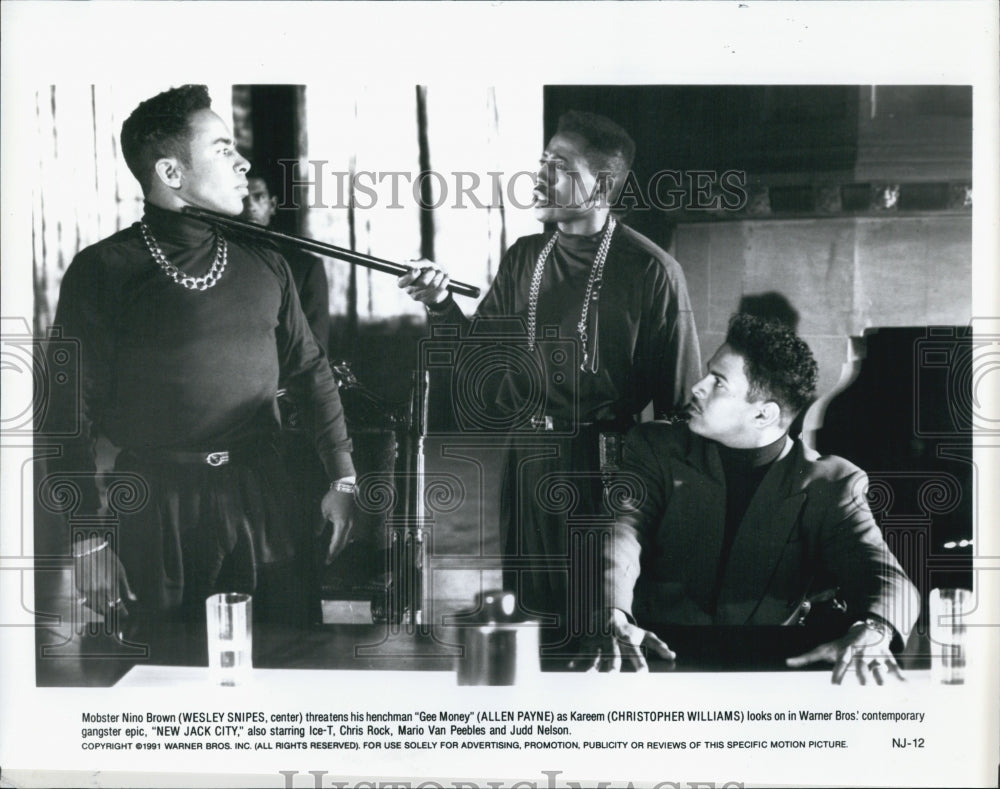 1991 Press Photo Wesley Snipes & Allen Payne in "New Jack City" - Historic Images