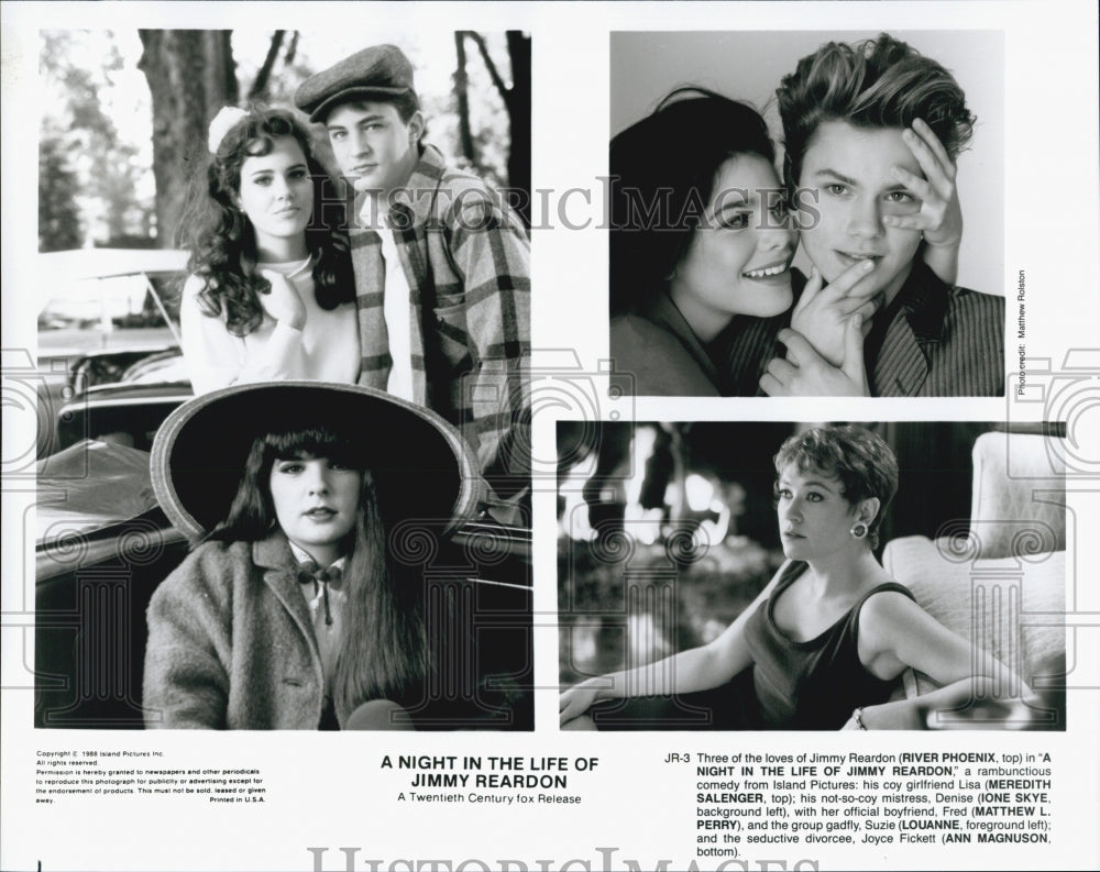 1983 Press Photo River Phoenix in "A Night in the Life of Jimmy Reardon" - Historic Images