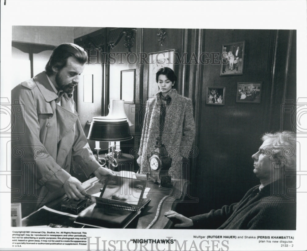 1981 Press Photo Rutger Hauer and Persis Khambatta in "Nighthawks" - Historic Images