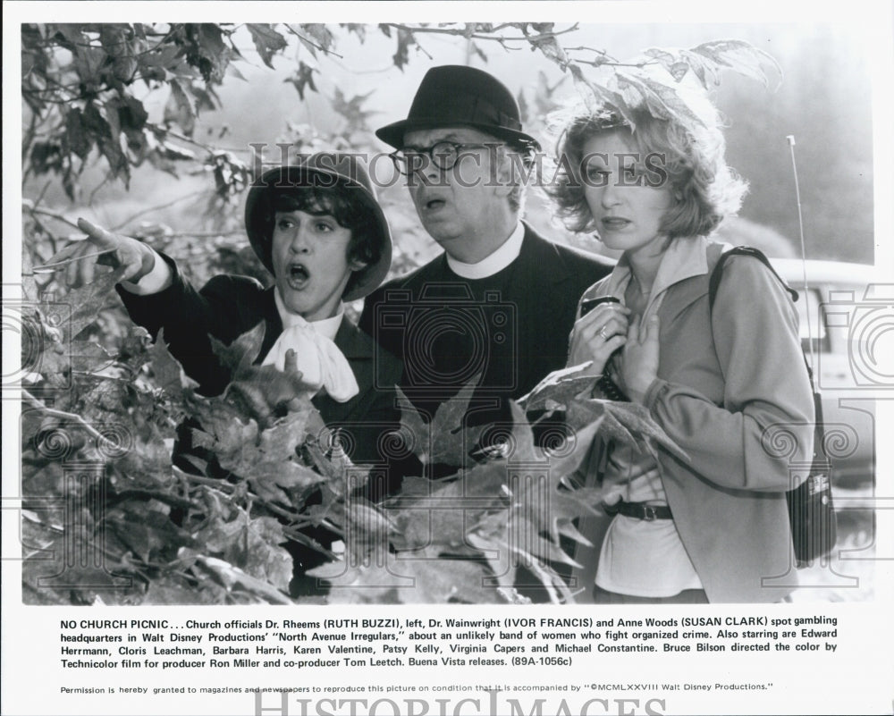 1988 Press Photo Ruth Buzzi Ivor Francis Susan Clark &quot;North Avenue Irregulars&quot; - Historic Images