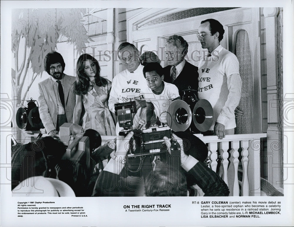1981 Press Photo Gary Coleman and Michael Lembeck in "On the Right Track" - Historic Images