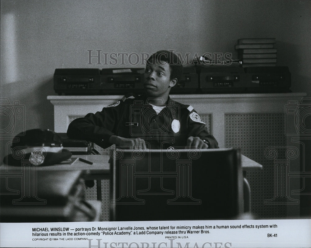 1984 Press Photo Michael Winslow "Police Academy" - Historic Images