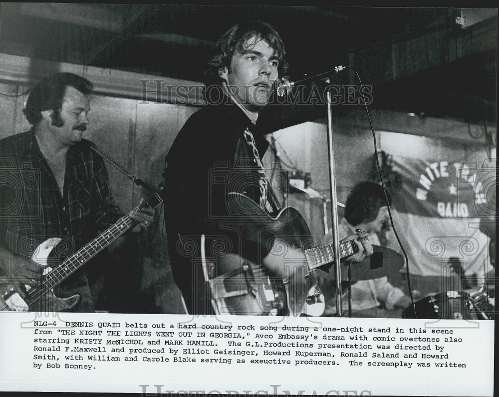 1981 Press Photo Dennis Quaid "The Night the Lights Went Out in Georgia" - Historic Images