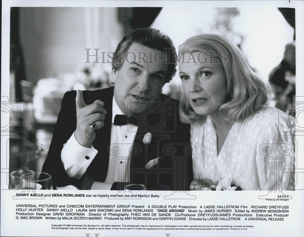 1990 Press Photo Danny Aiello & Gena Rowlands Star In Once Around - Historic Images