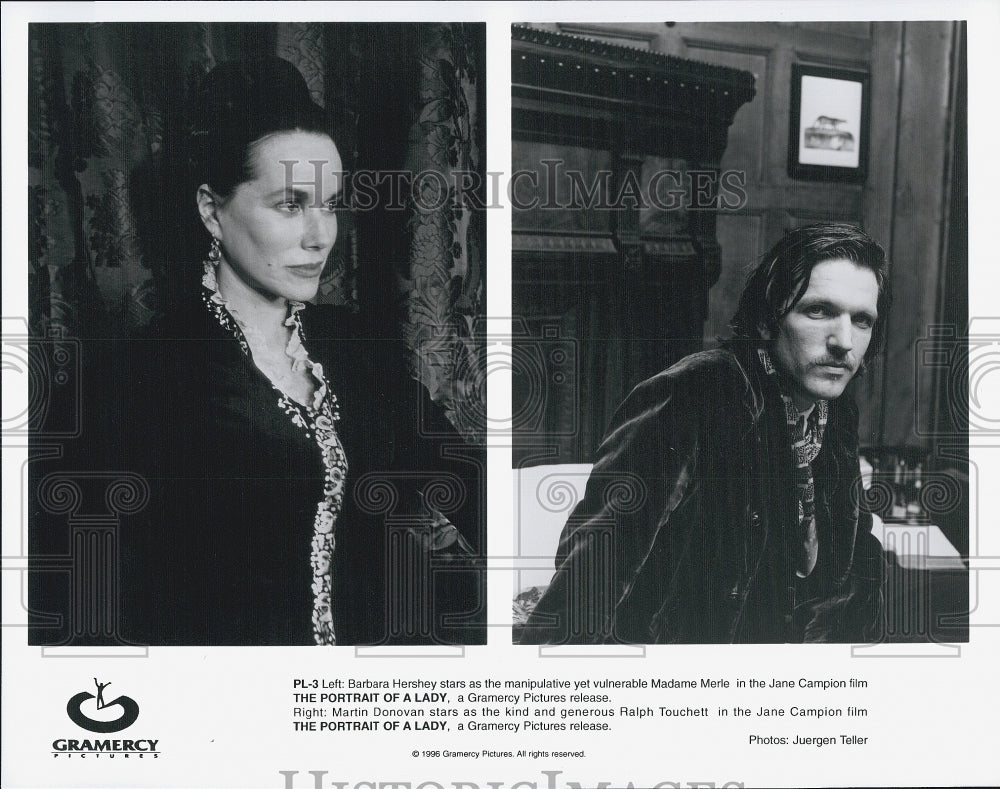 1996 Press Photo Barbara Hershey, Martin Donovan "The Portrait of a Lady" - Historic Images