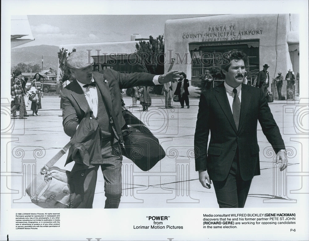 1986 Press Photo Gene Hackman, Richard Gere "Power" - Historic Images