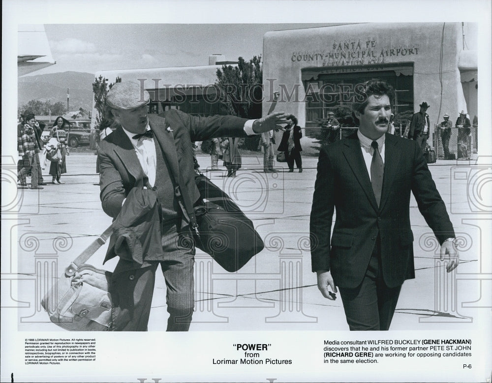 1986 Press Photo Gene Hackman, Richard Gere "Power" - Historic Images