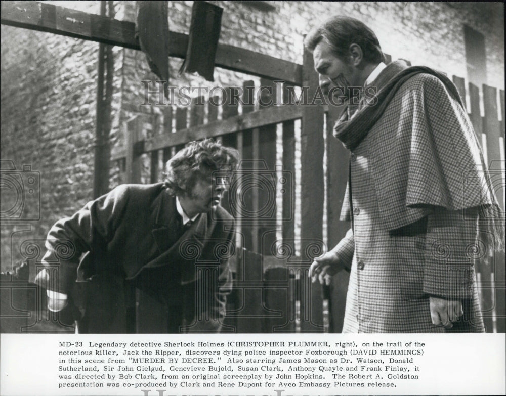 Press Photo Christopher Plummer David Hemmings In &quot;Murder By Decree&quot; - DFPG86987 - Historic Images