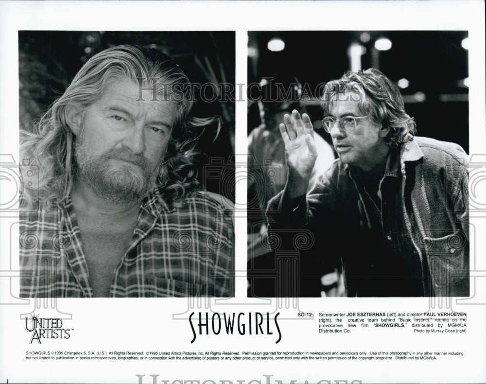 1995 Press Photo "Showgirls" Screenwriter Joe Eszterhas Director Paul Verhoeven - Historic Images