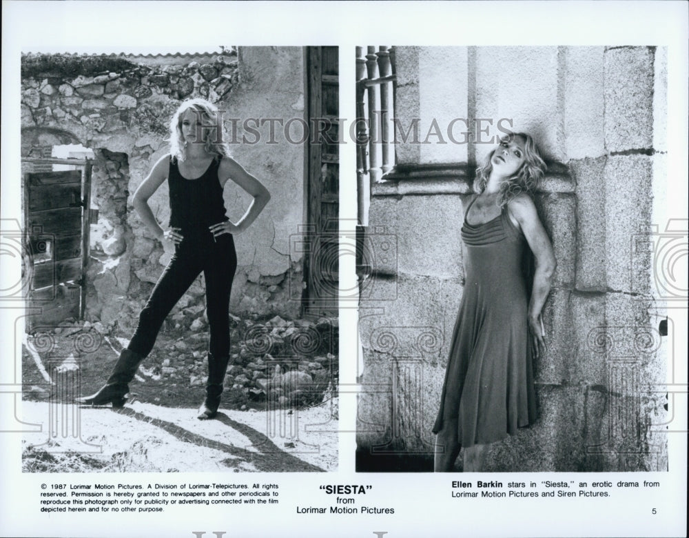1987 Press Photo Ellen Barkin "Siesta" - Historic Images