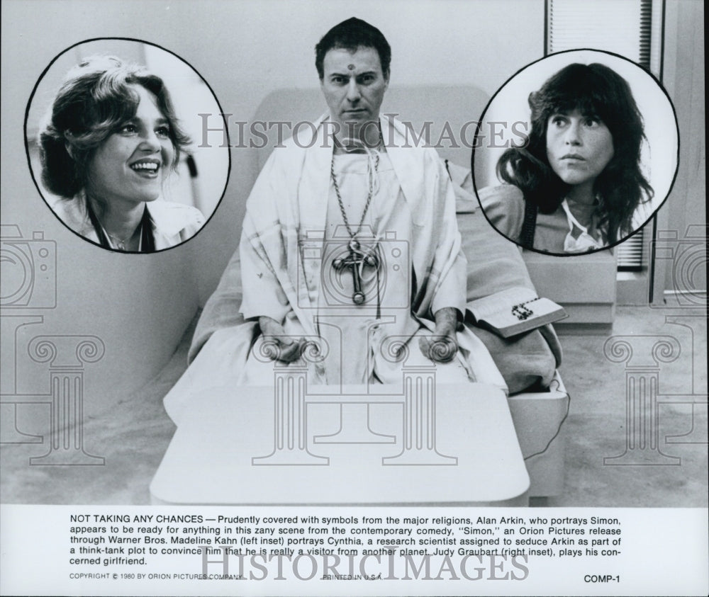 1980 Press Photo Madeline Kahn, Alan Arkin, Judy Graubart "Simon" - Historic Images