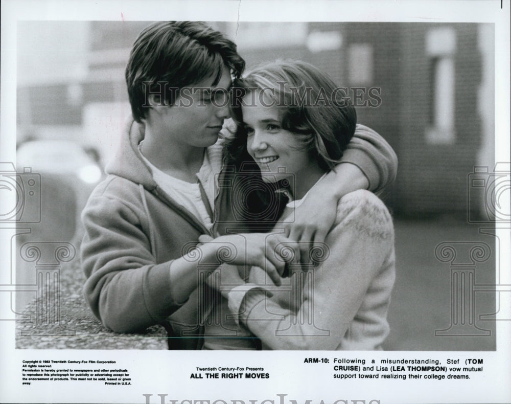 1983 Press Photo Tom Cruise, Lea Thompson "All the Right Moves" - Historic Images