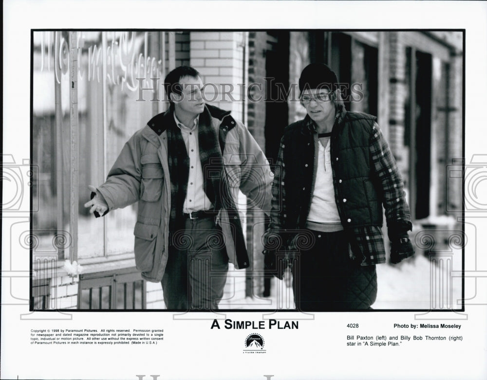 1998 Press Photo Bill Paxton, Billy Bob Thornton &quot;A Simple Plan&quot; - Historic Images