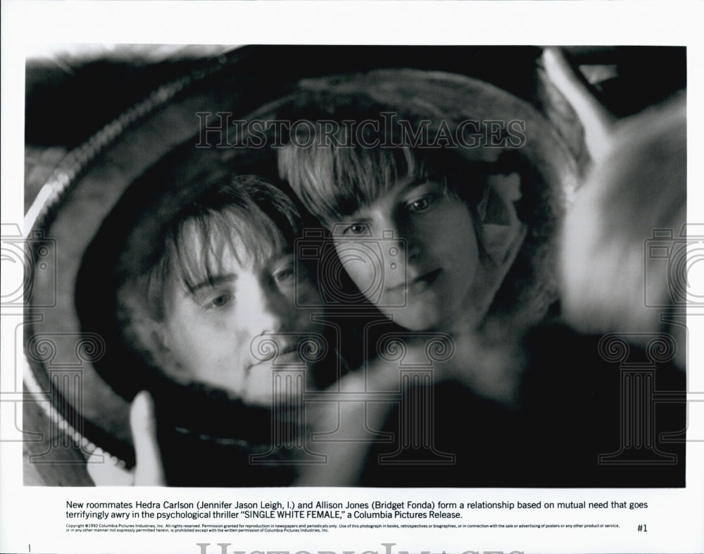 1992 Press Photo Bridget Fonda, Steven Weber &quot;Single White Female&quot; - Historic Images