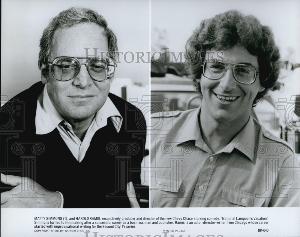 1983 Press Photo M. Simmons, Harold Ramis &quot;National Lampoon&#39;s Vacation&quot; - Historic Images