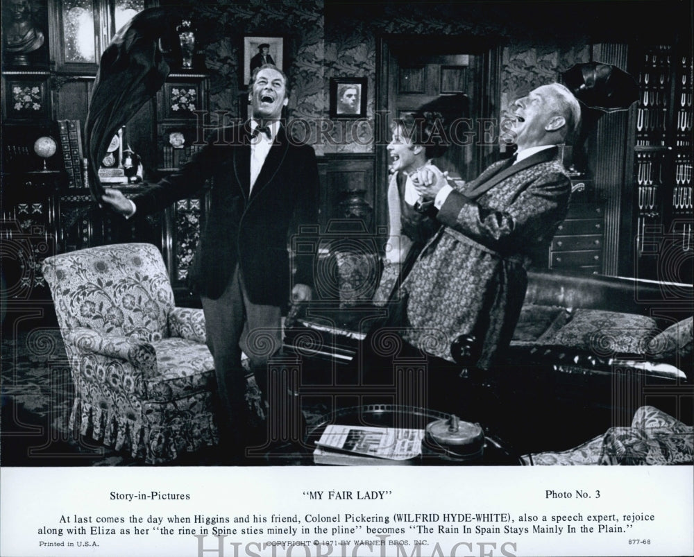 1971 Press Photo Hepburn, Harrison, And Hyde-White In "My Fair Lady" - Historic Images