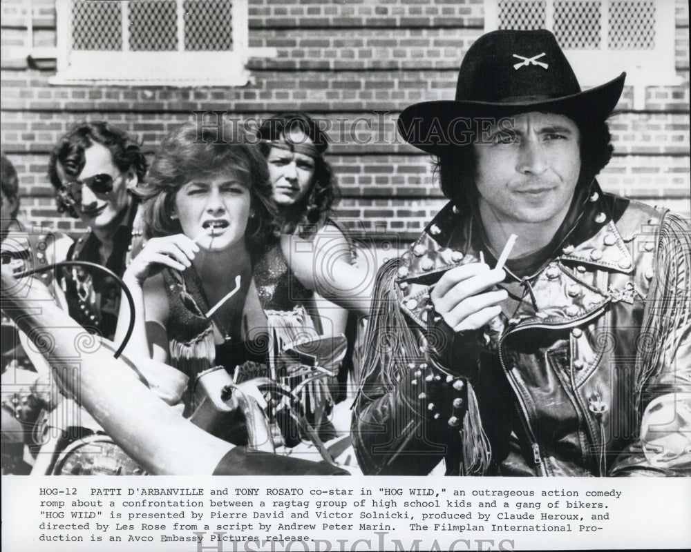 1980 Press Photo Patti D'Arbanville, Tony Rosato "Hog Wild" - Historic Images