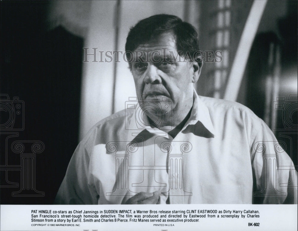 1983 Press Photo "Sudden Impact" Starring Pat Hingle as Chief Jannings - Historic Images