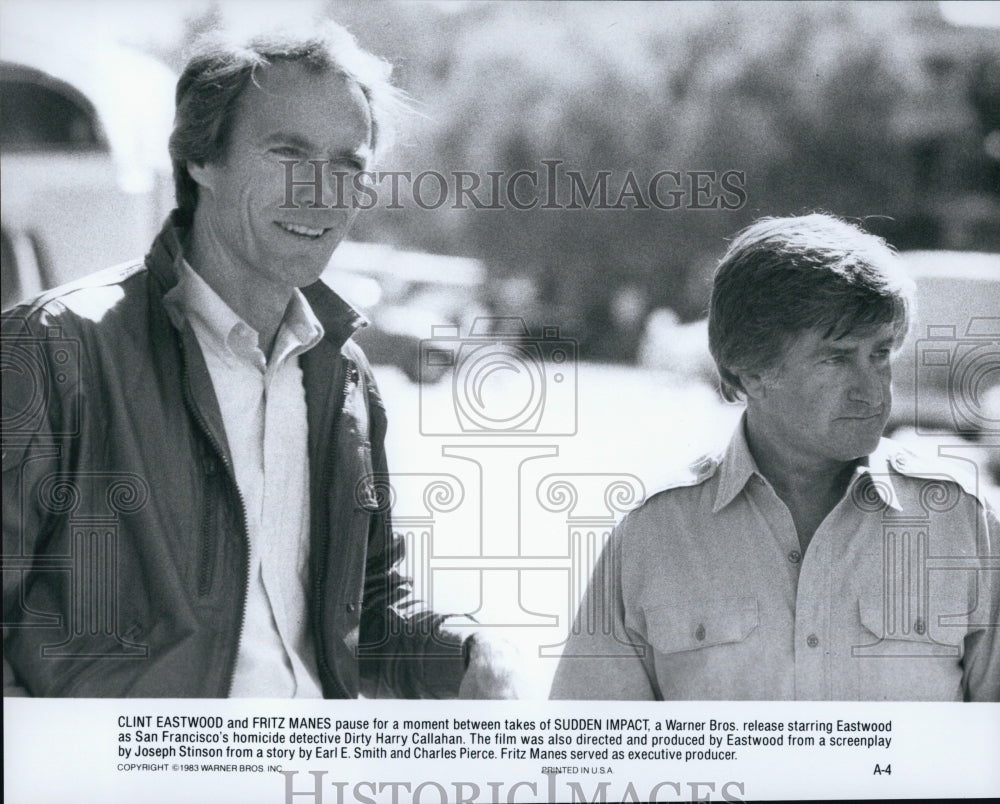 1983 Press Photo &quot;Sudden Impact&quot; Director Clint Eastwood Executive Producer - Historic Images