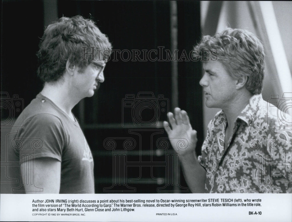 1982 Press Photo &quot;The World According to Garp&quot; Author John Irving Screenwriter - Historic Images