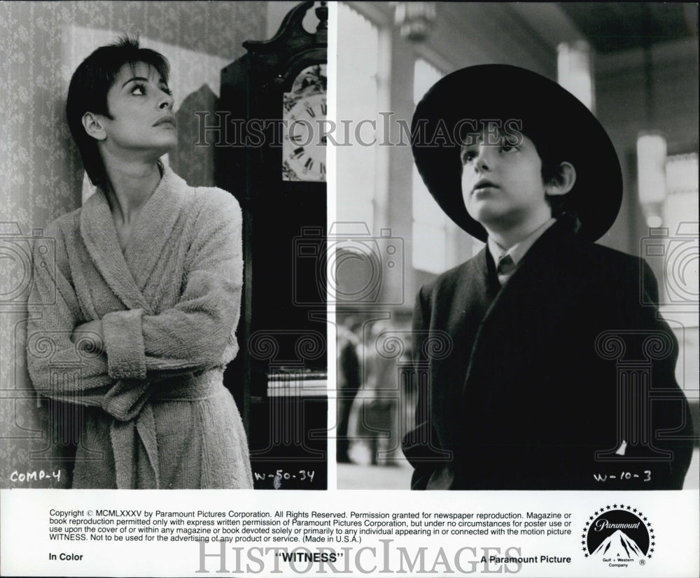 1985 Press Photo Patti Lupone & Lukas Haas Star In Witness - Historic Images